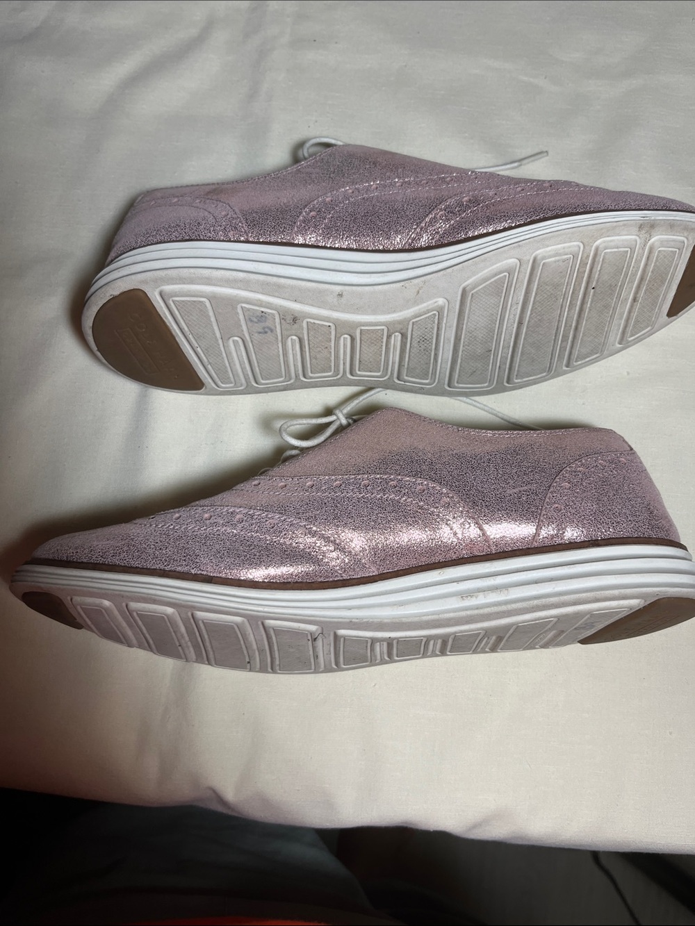 Cole Haan Metallic Rose Lace-Up Oxfords with White Laces - Picture 7 of 9
